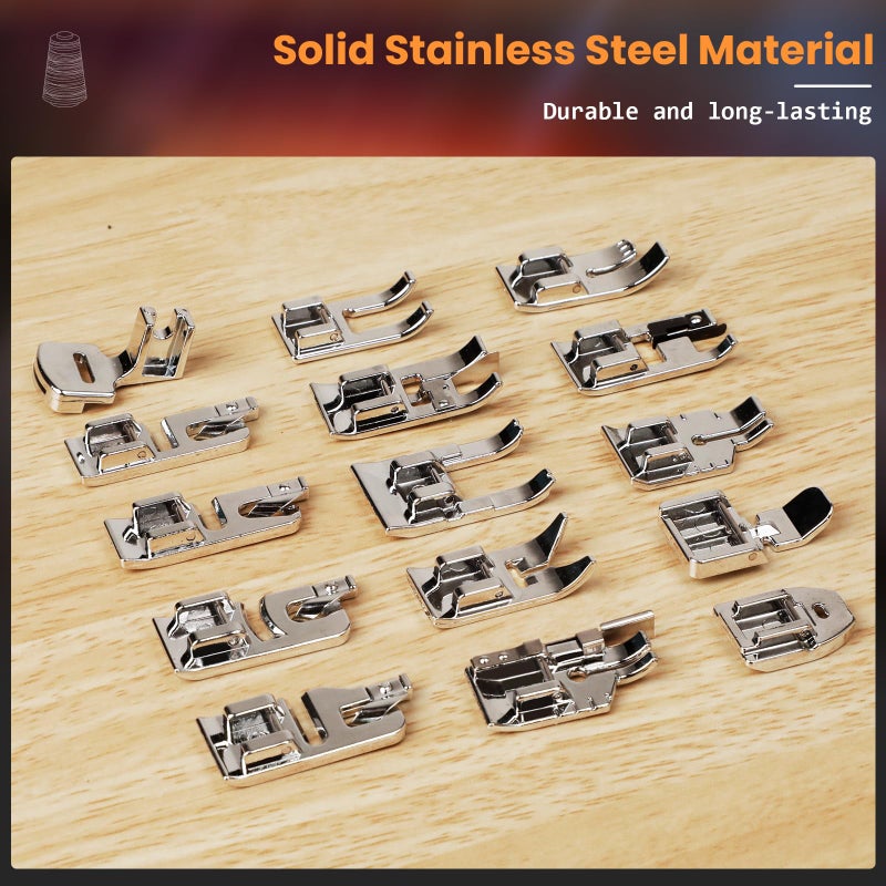 Kungfuking Sewing Machine Presser Feet Set 42 Pcs for Brother, Babylock, Singer, Janome, Elna, Toyota, New Home, Simplicity, Necchi, Kenmore, and Most of Low Shank Sewing Machines - Image 3
